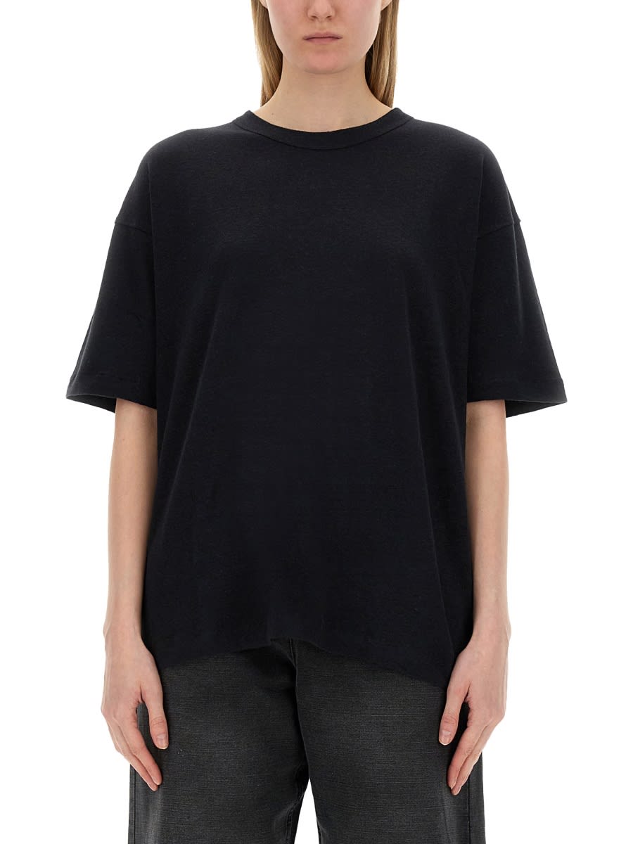 Shop Ymc You Must Create Cotton And Linen T-shirt In Black