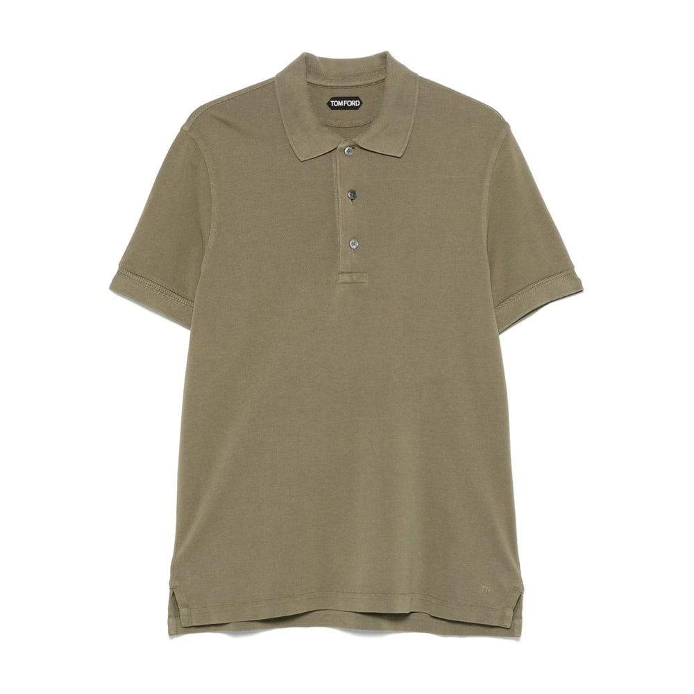 Tom Ford Classic Pique Polo With Tailored Fit In Green