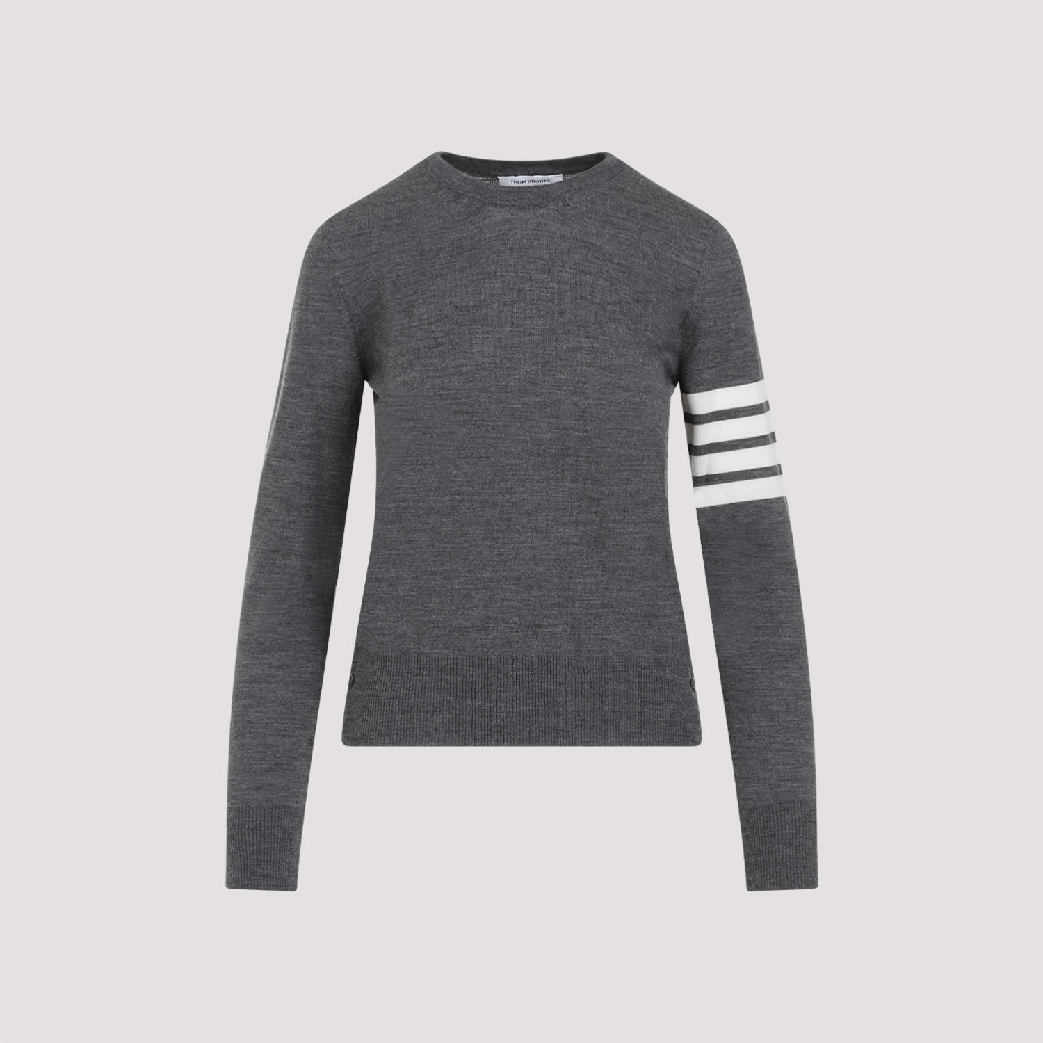 Shop Thom Browne Relaxed Fit Wool Sweater In Med Grey