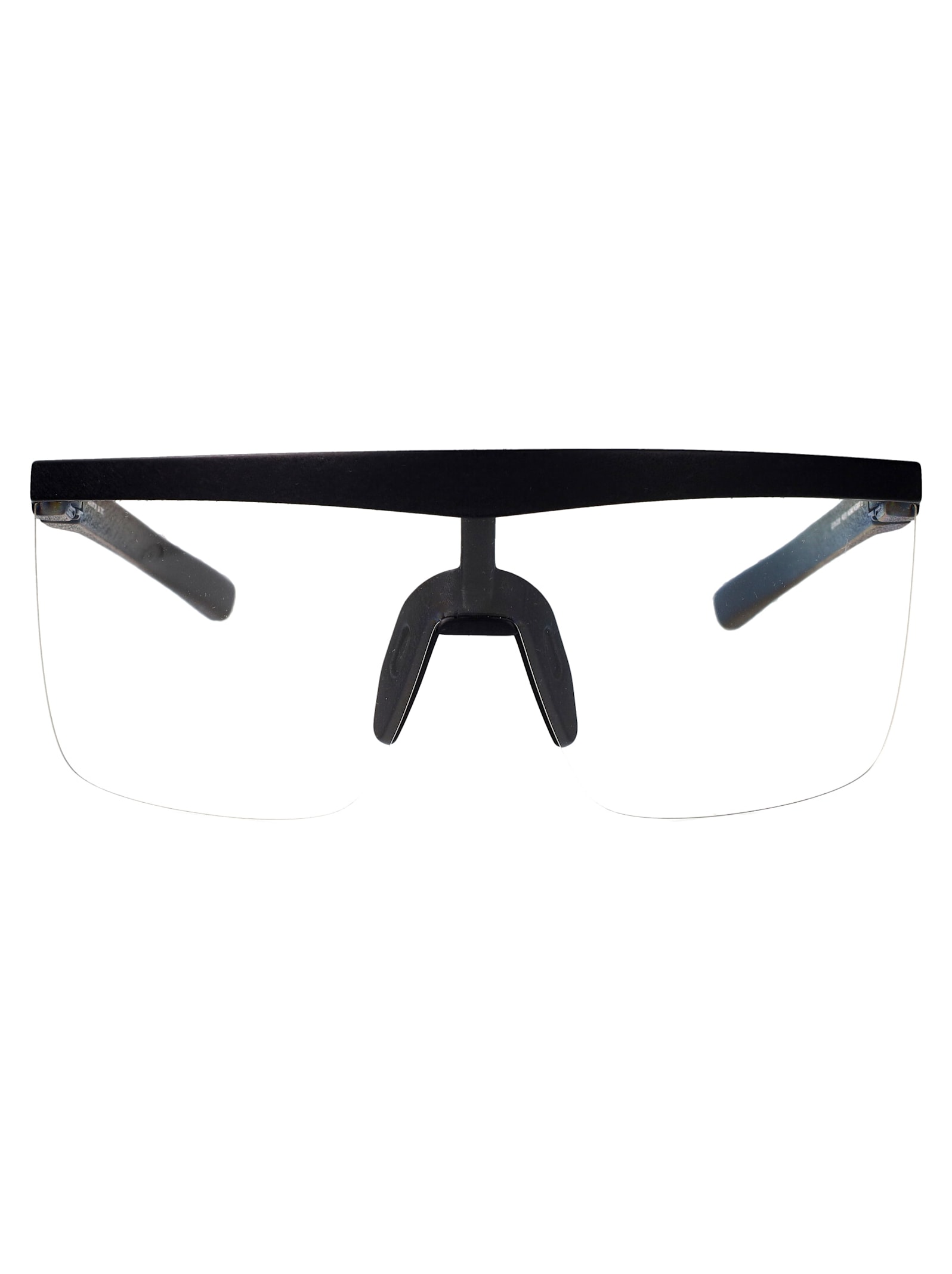 Shop Mykita Trust Glasses In 301 Md1 Pitch Black Clear Shield