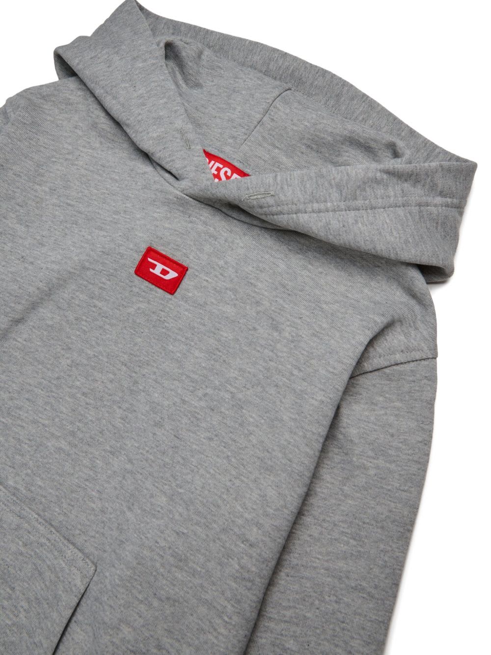 Diesel Logo-patch Hoodie In Gray