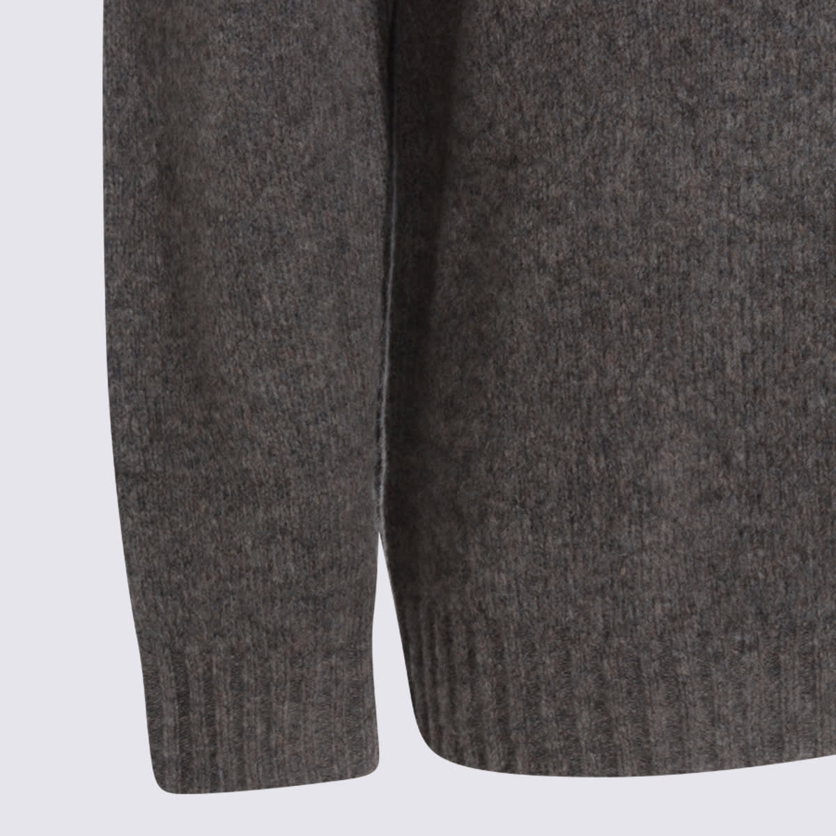 Nn07 Soft Textured Crewneck Sweater With Ribbed Cuffs In Brown