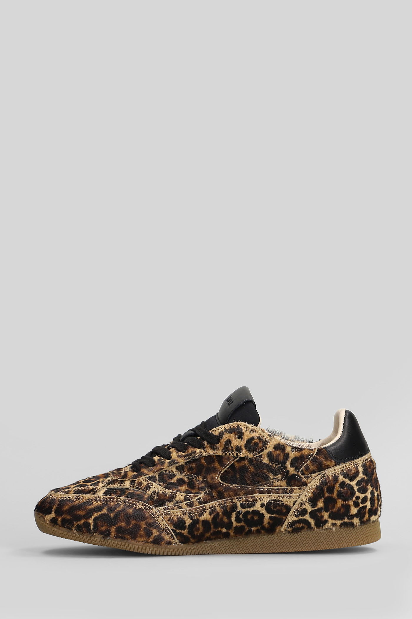 Date Fuga Low Pony Sneakers In Animalier Suede And Fabric In Multi
