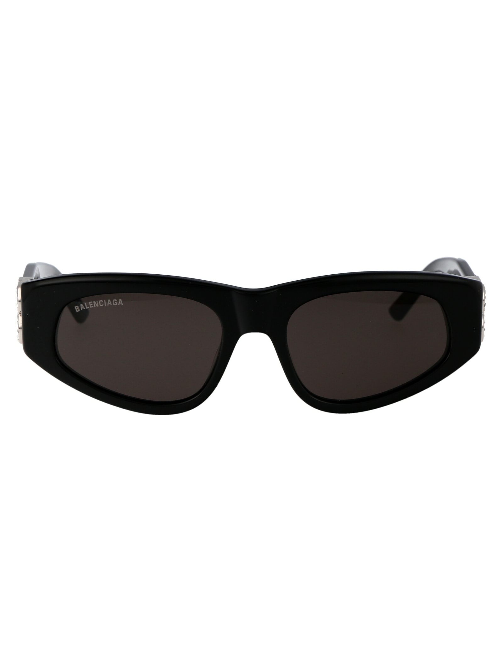 Shop Balenciaga Bb0095s Sunglasses In 018 Black Silver Grey