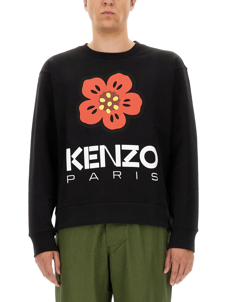Kenzo Flower Boke Sweatshirt In Black