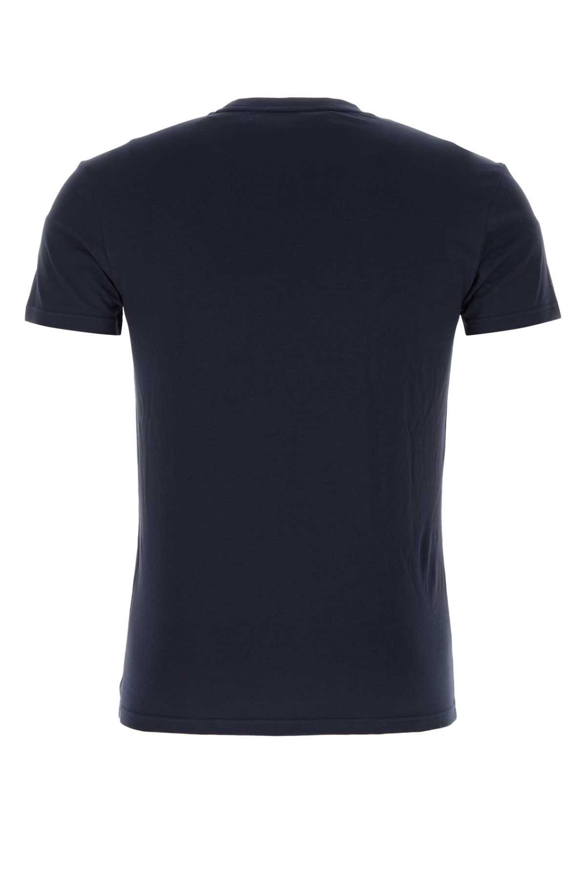 Shop Emporio Armani Blue Stretch Cotton T-shirt In 00135
