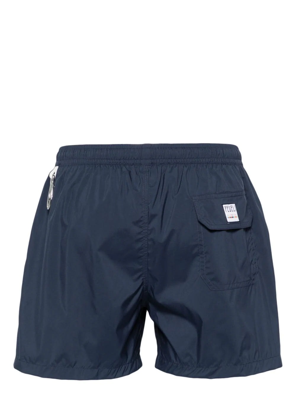 Shop Fedeli Navy Blue Swim Shorts