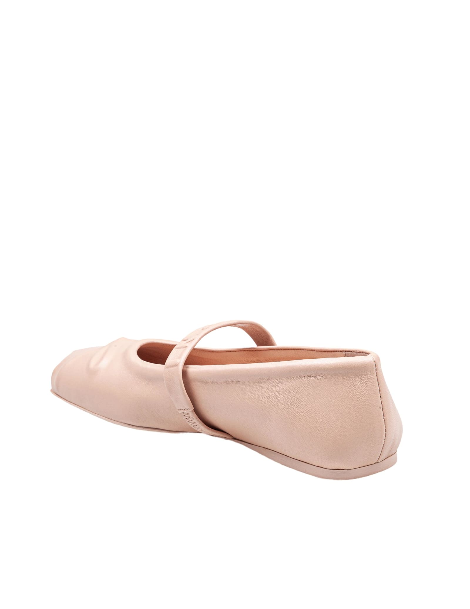Marni Mary Jane Shoes In Leather With Embossed Bow In Pink
