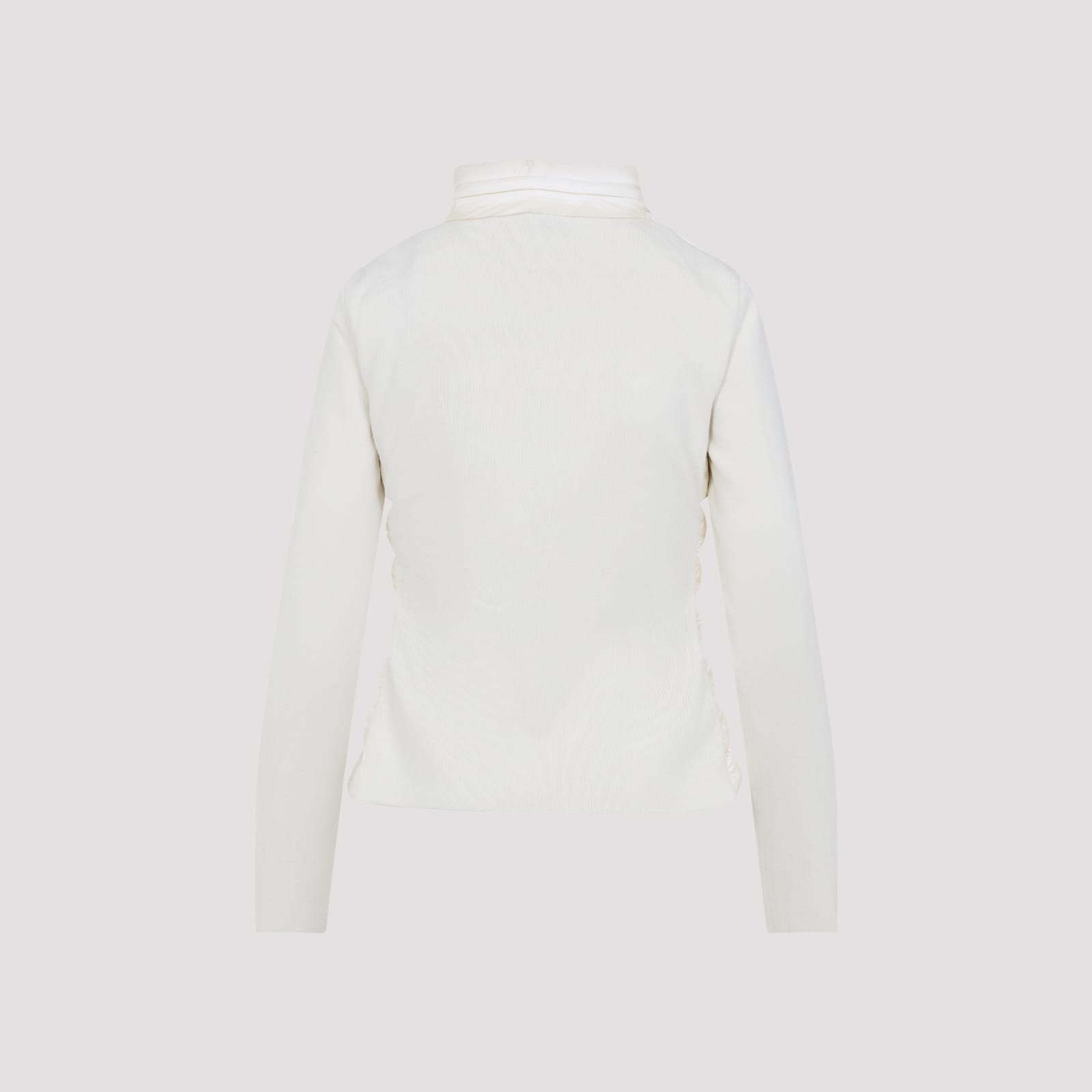 Moncler Quilted Wool Jacket Feather Insert In White
