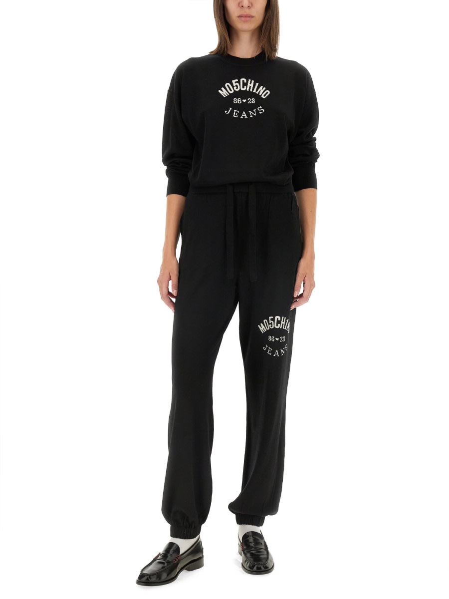 Shop M05ch1n0 Jeans Jogging Pants With Logo In Black