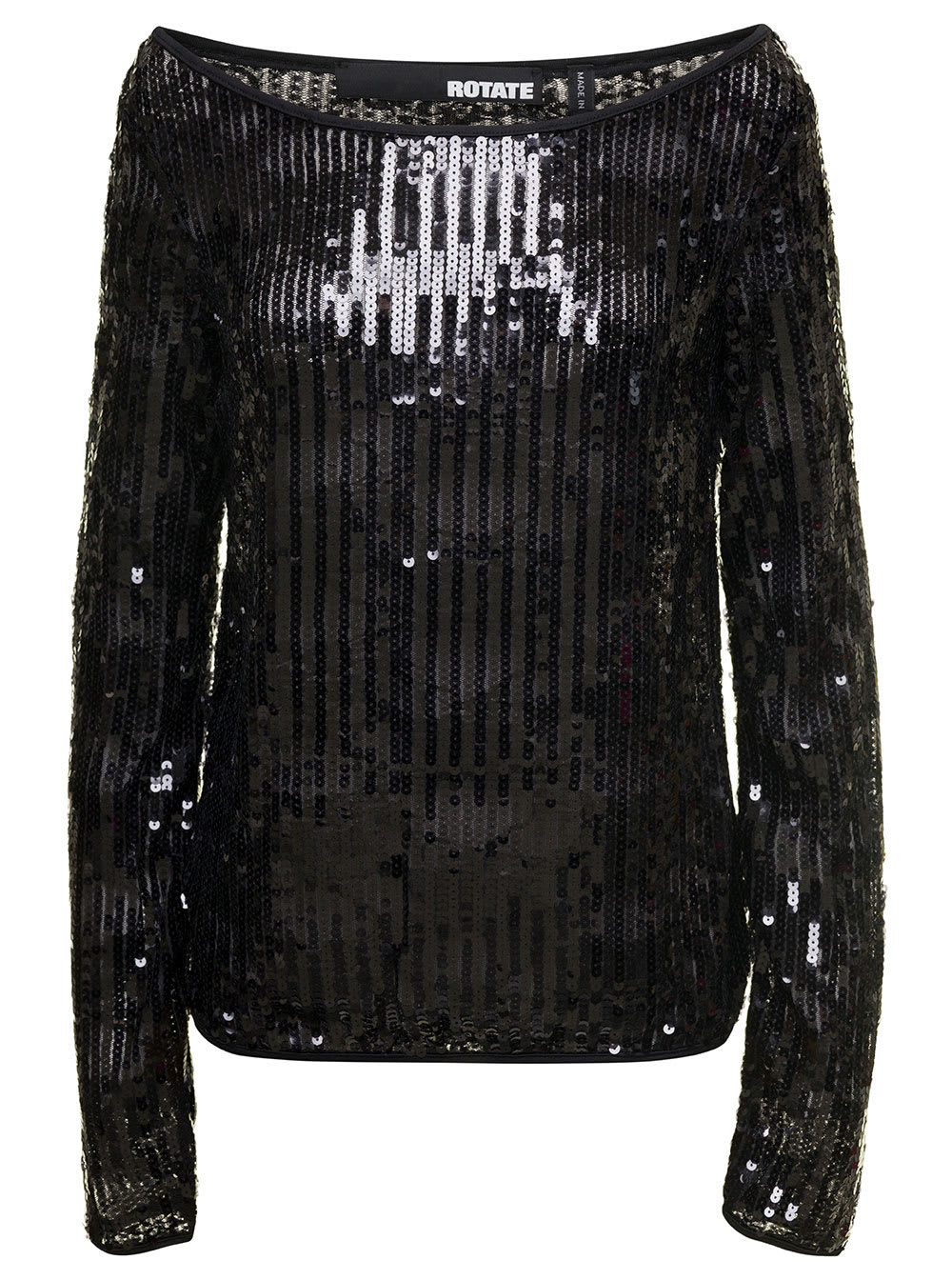 ROTATE BIRGER CHRISTENSEN SEQUIN OFF-SHOULDER TOP