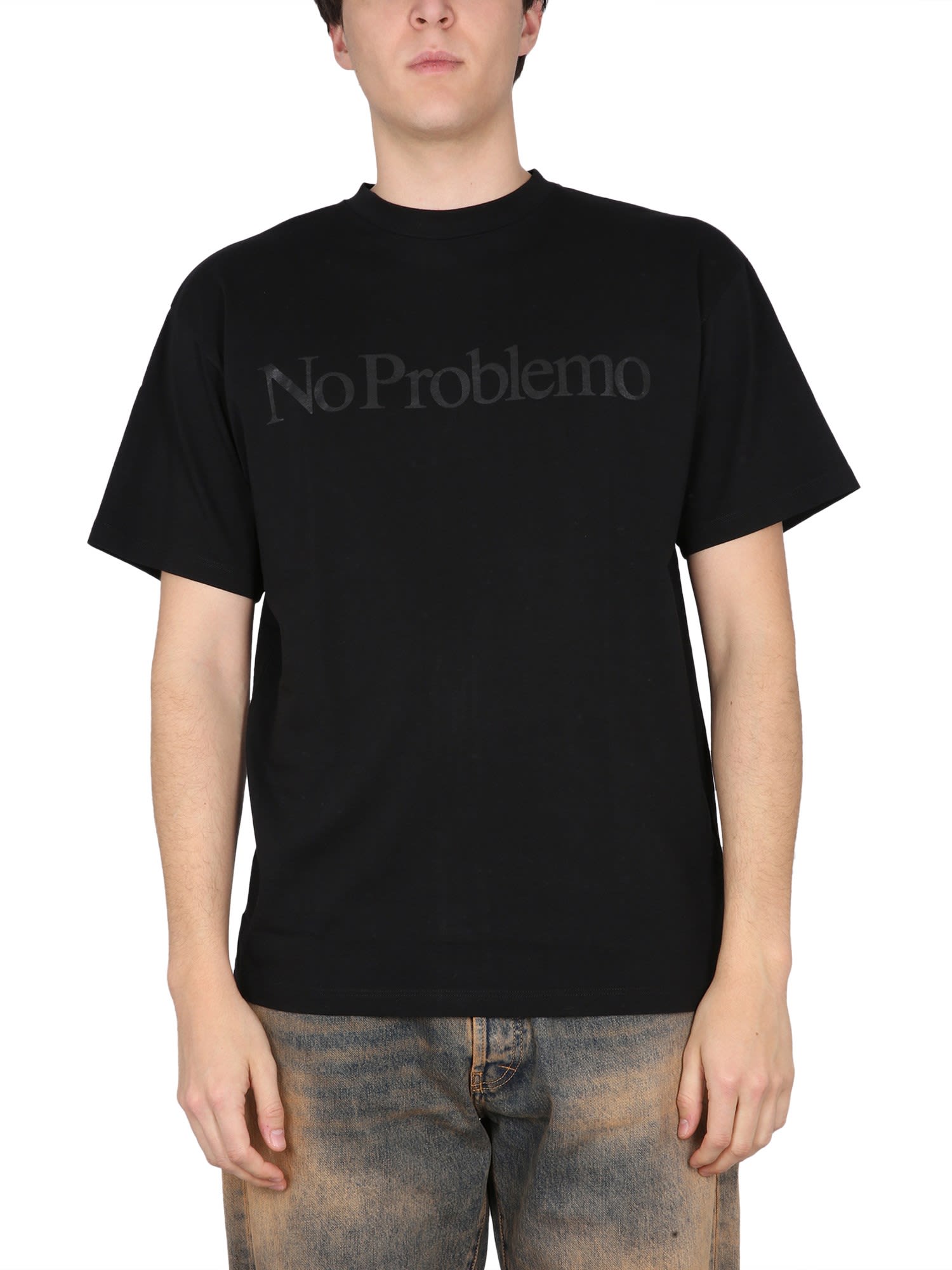 Aries No Problemo Slogan-print T-shirt In Nero