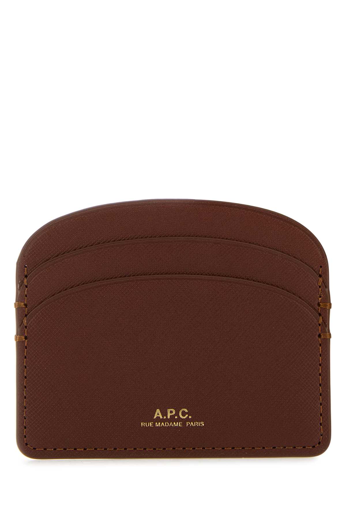 Brown Leather Demi-lune Card Holder