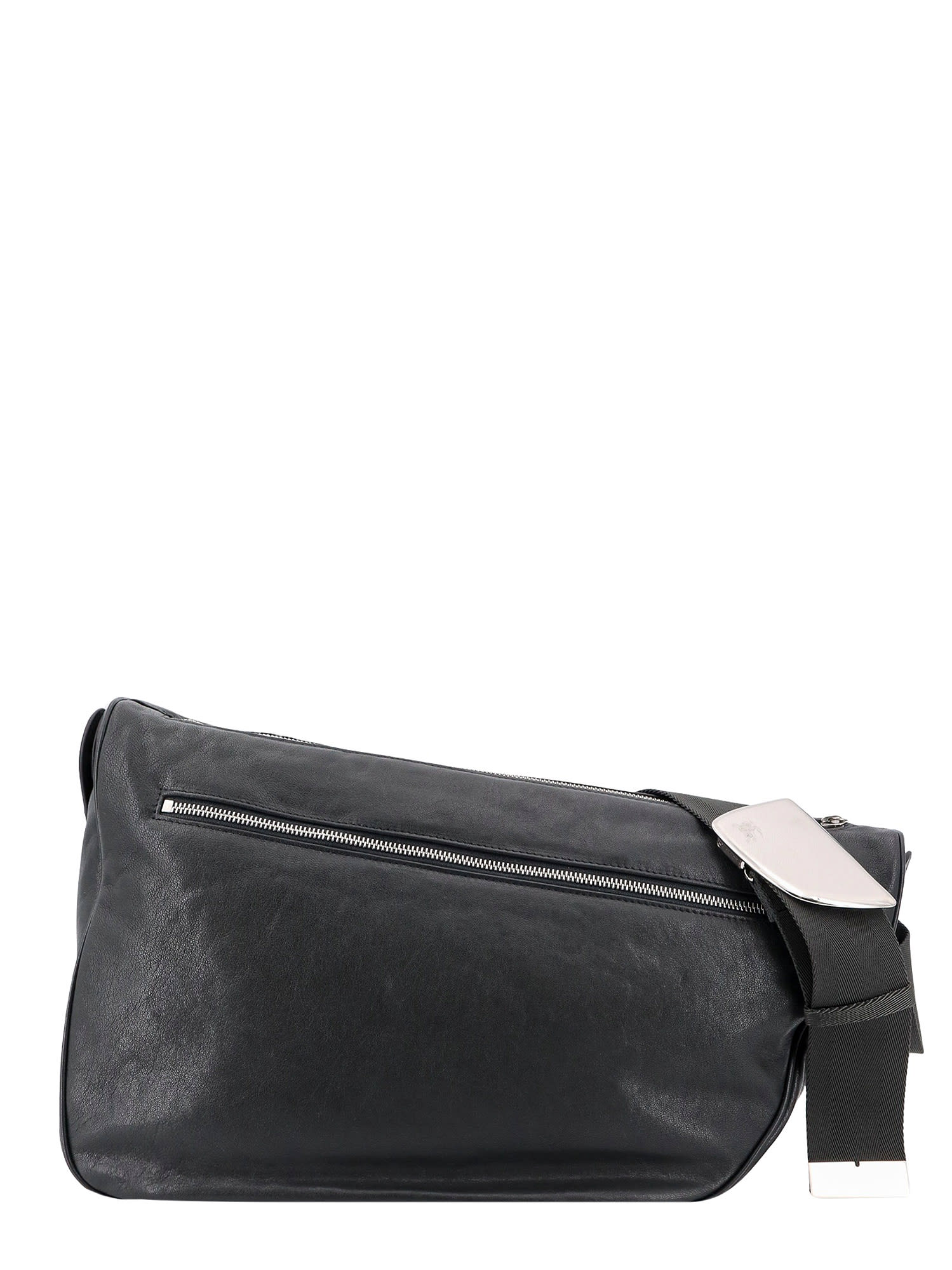 Shop Burberry Shield Messenger Shoulder Bag In Grey