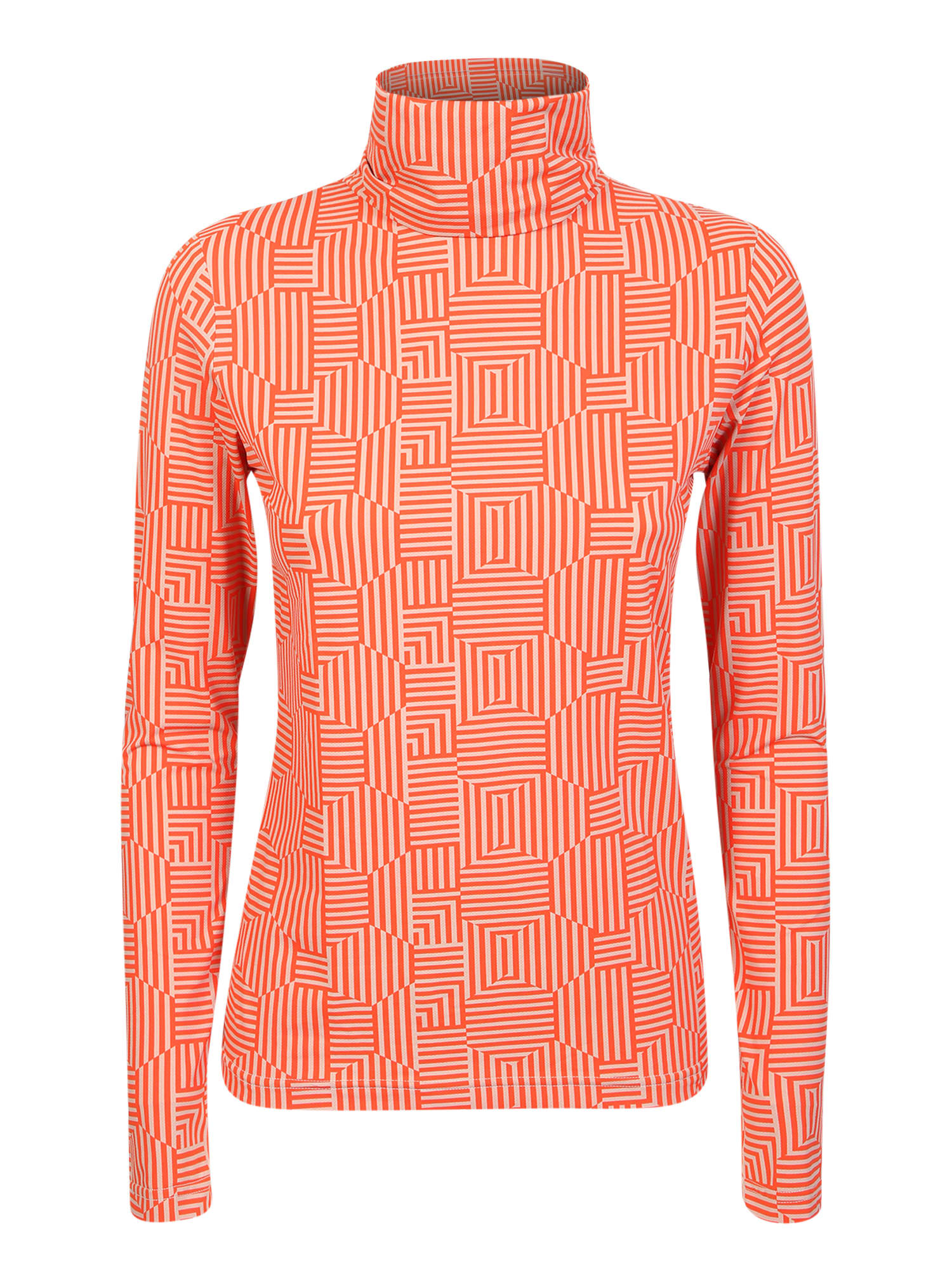 Active High Neck Sweater In Orange Pattern
