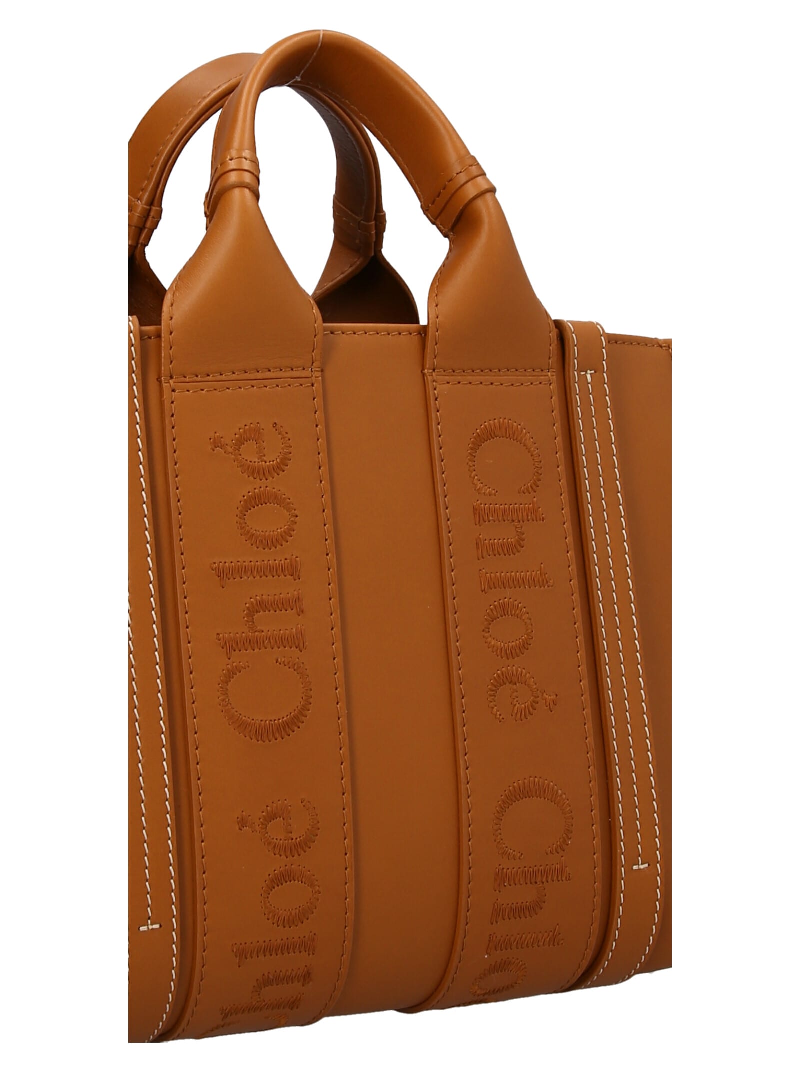 Shop Chloé Woody Small Shopping Bag In Brown