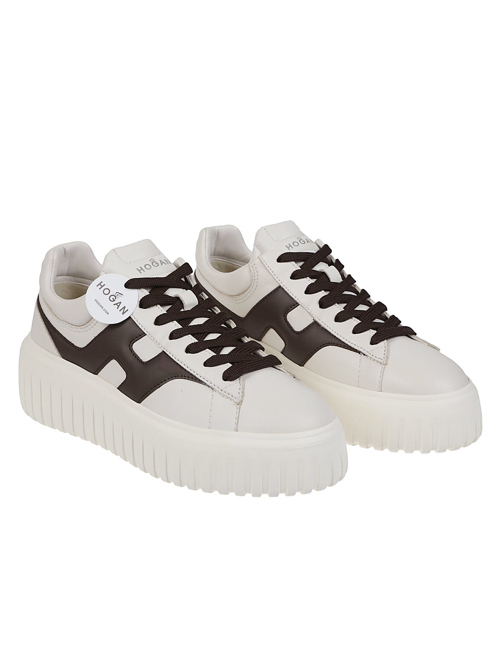 Hogan Beige Sneakers With Chunky Ridged Sole
