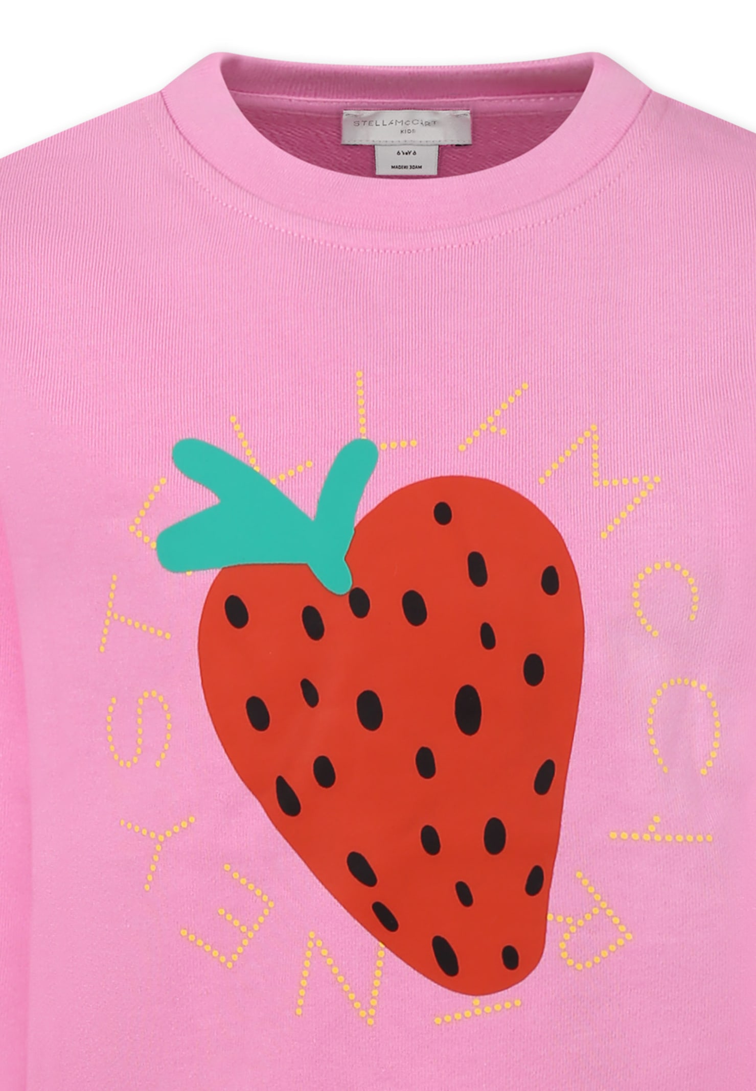 STELLA MCCARTNEY PINK SWEATSHIRT FOR GIRL WITH STRAWBERRY