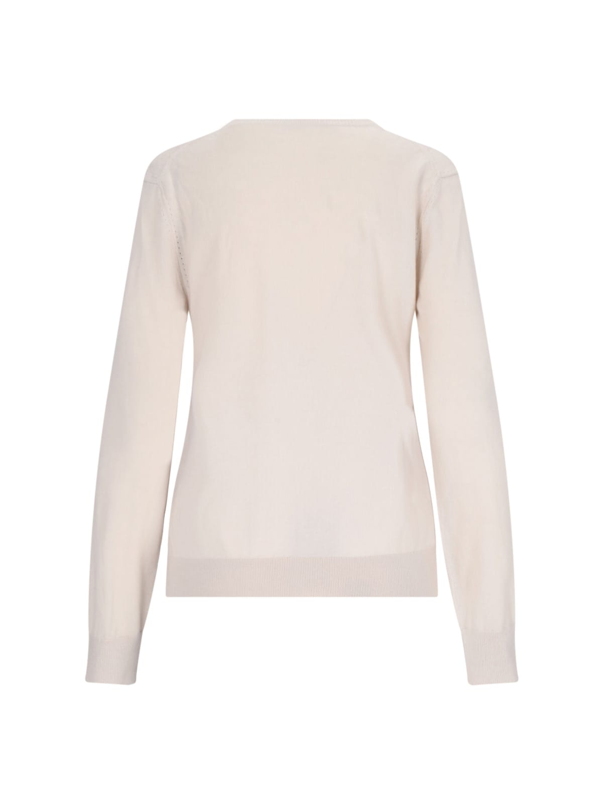 Loro Piana Classic V-neck Knitwear With Ribbed Details In Neutral