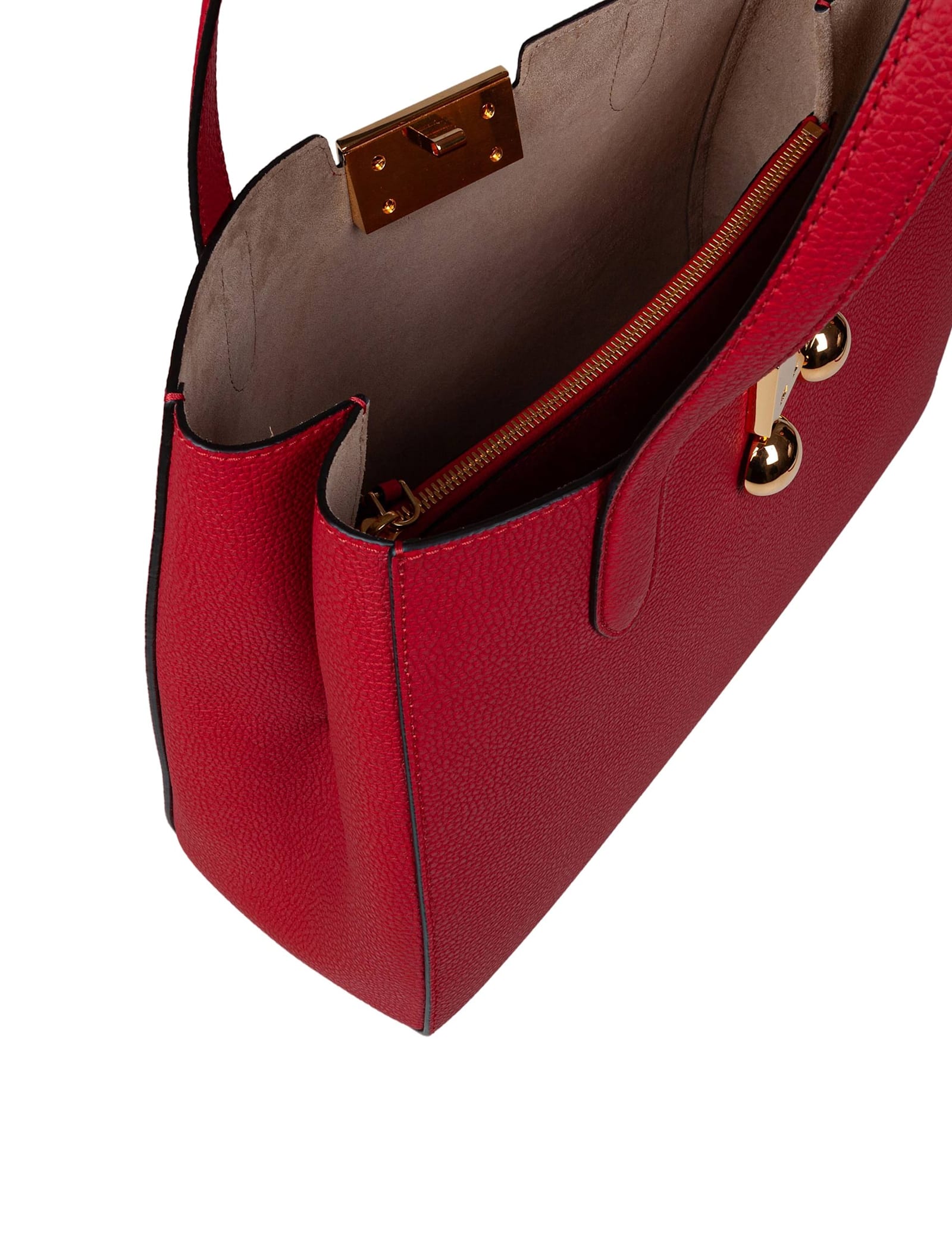 Shop Marni Trunkaroo Handbag In Red Leather