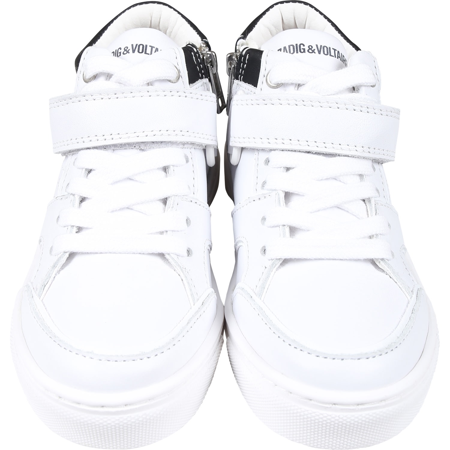 Shop Zadig &amp; Voltaire Sneakers Bianche Per Bambini Con Logo In White