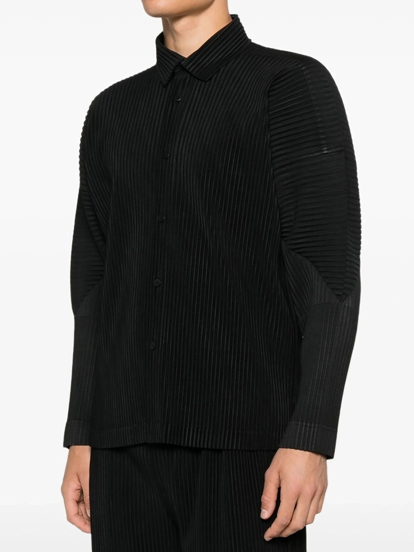 Issey Miyake Bottoned Long Sleeves Shirt In Black
