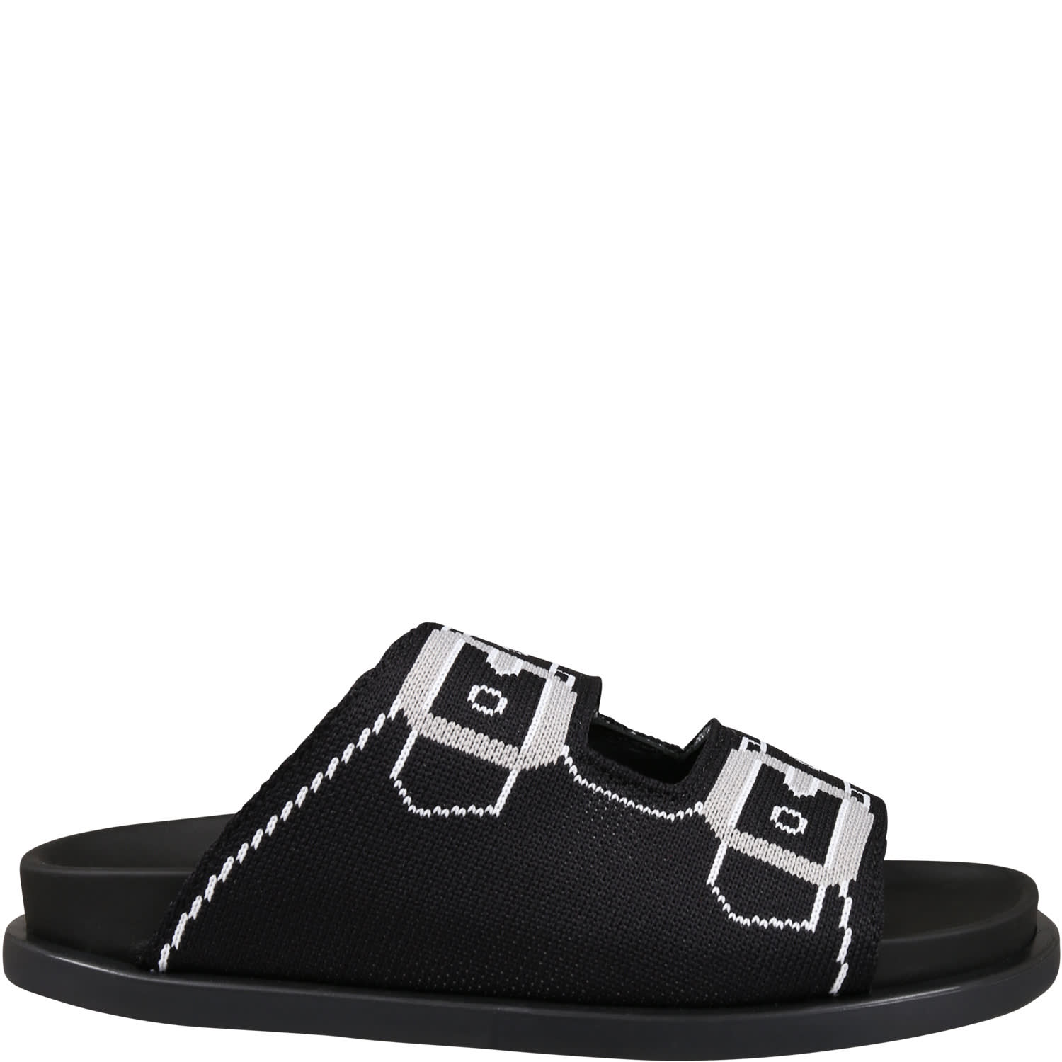 Marni Kids' Black Sandals For Girl With With Inlaid Band