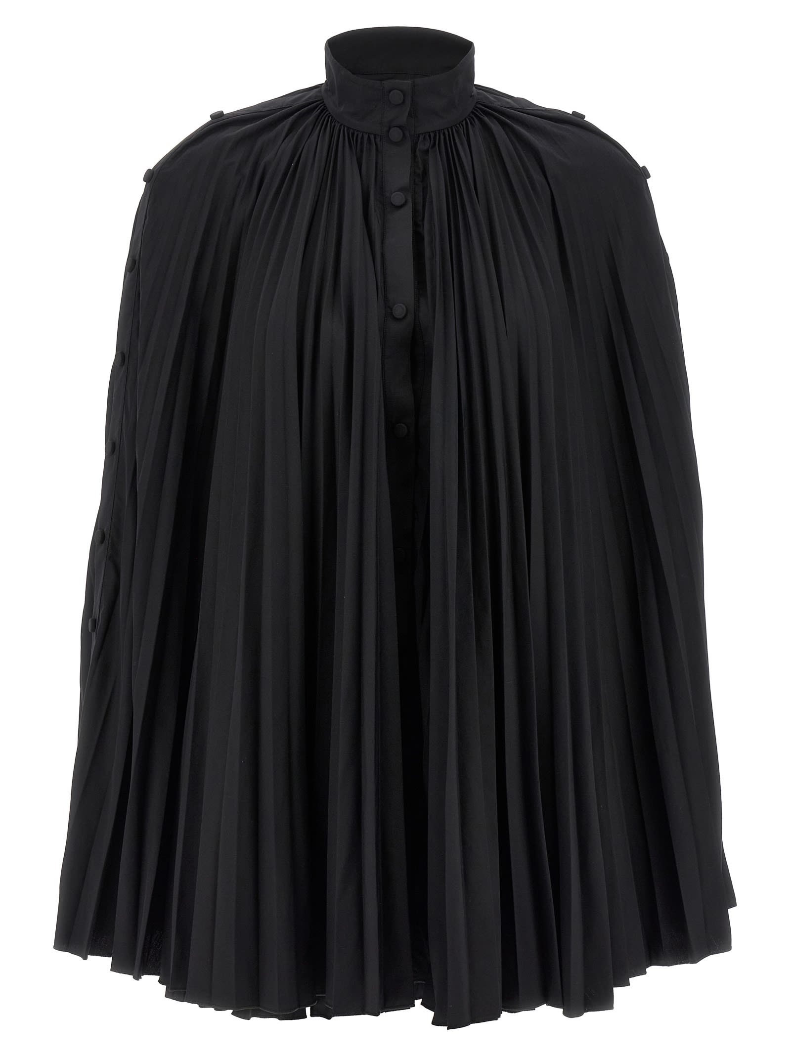 Pleated Dress With Cape