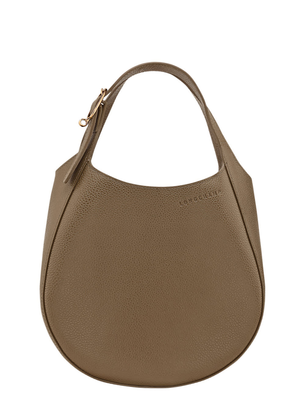 le Foulonné Brown Small Handbag With Logo Lettering On The Front And Adjustable And Removable Shoulder Strap In Grained Leather Woman