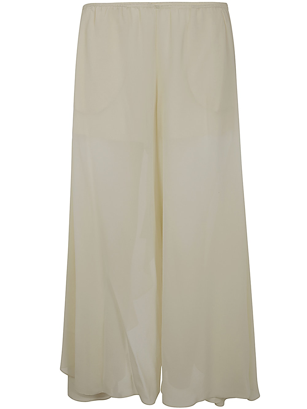 Shop Chloé Silk Georgette Long Skirt In Pristine White