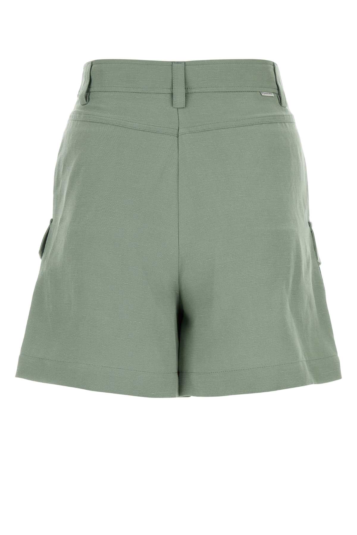 Woolrich Sage Green Viscose Blend Shorts