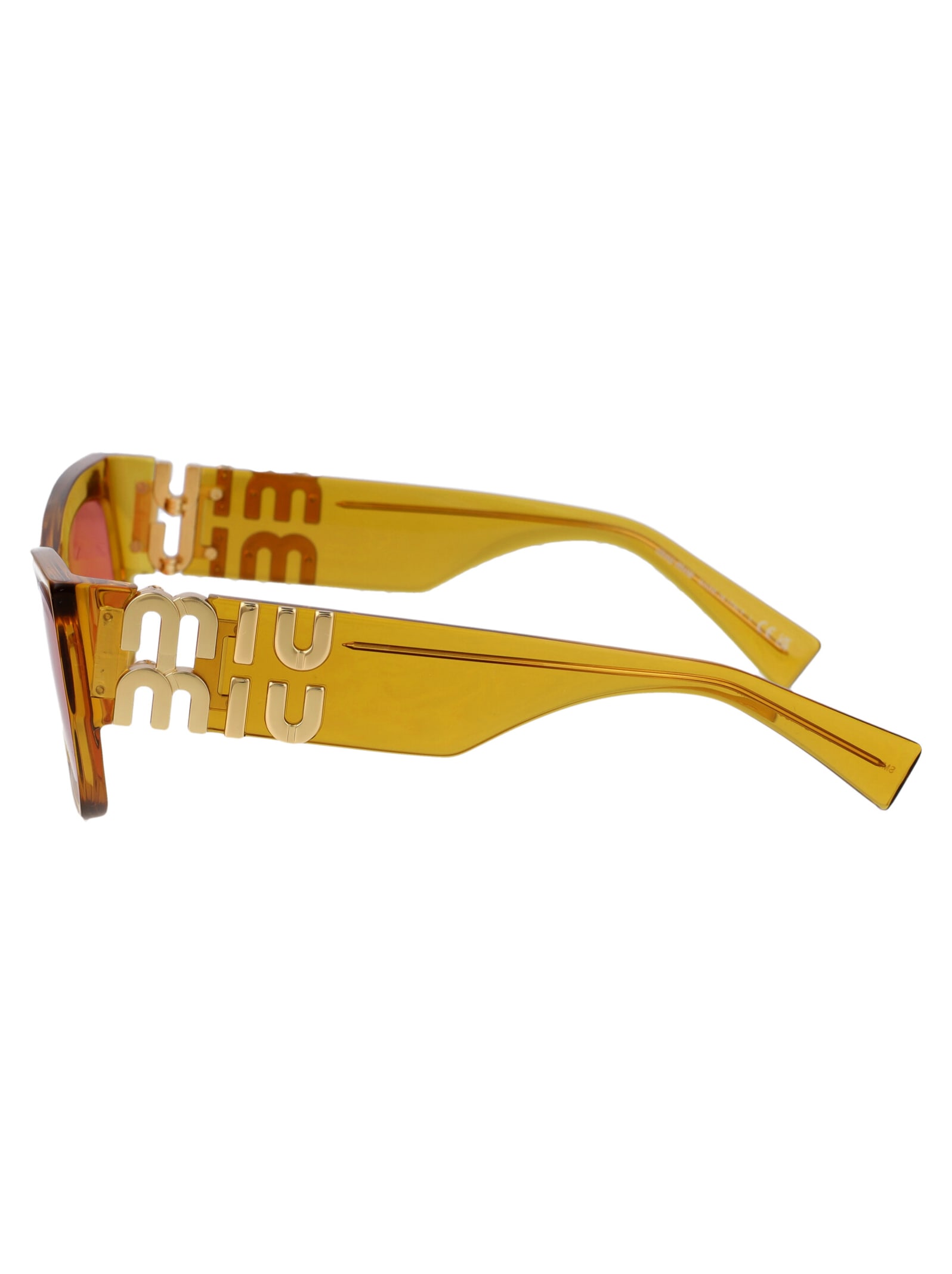 Shop Miu Miu 0mu 09ws Sunglasses In 12t1d0 Orange Transparent