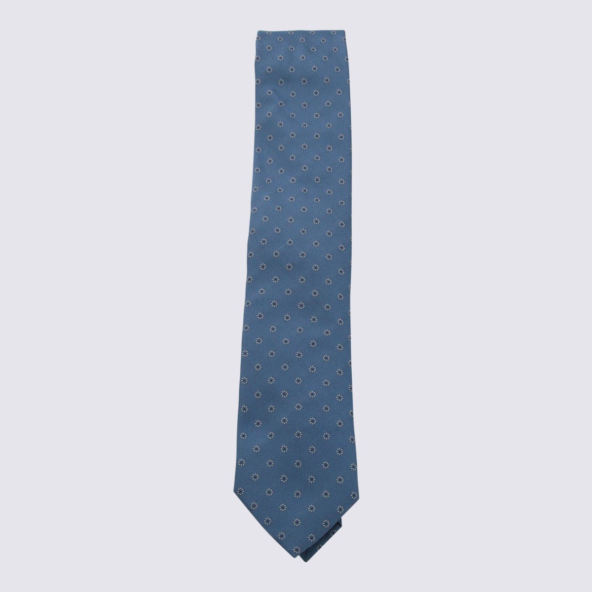 Zegna Patterned Ties In Standard Width Style In Blue