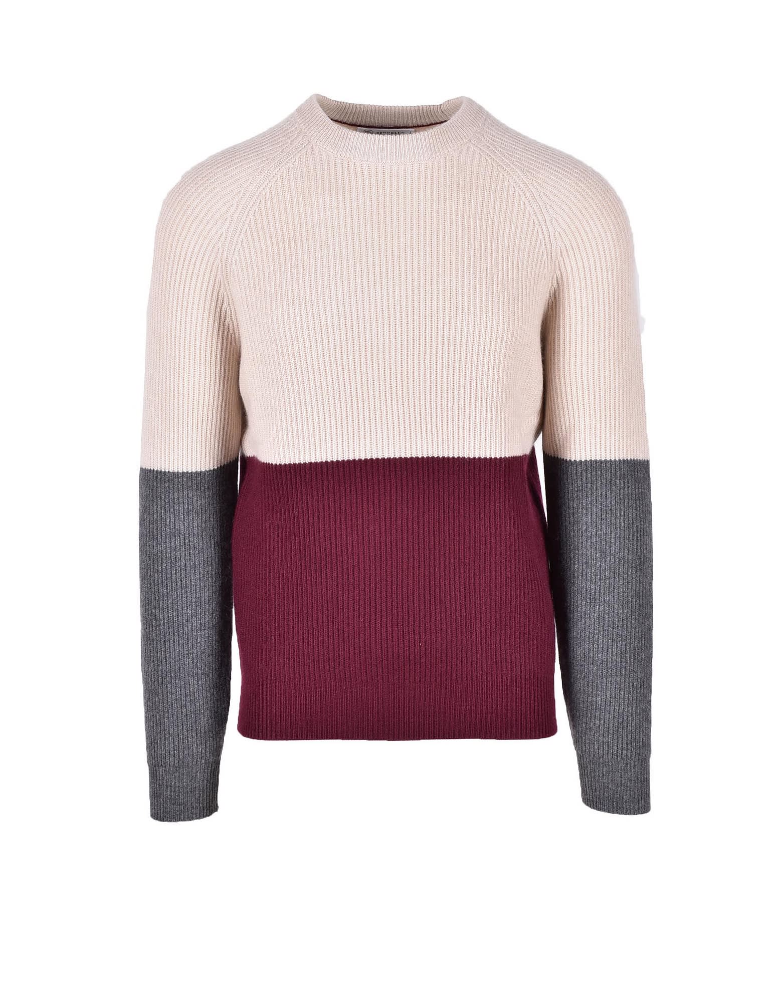 Brunello Cucinelli Mens Beige / Bordeaux Sweater