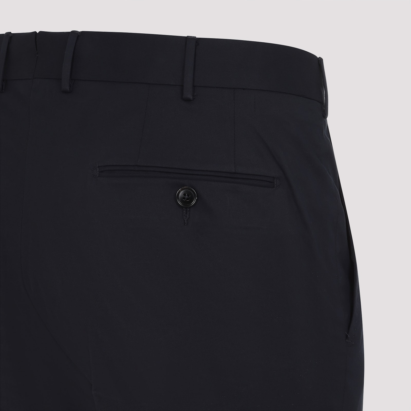 Zegna Cotton-lycra Formal Pants Back Slit In Blue