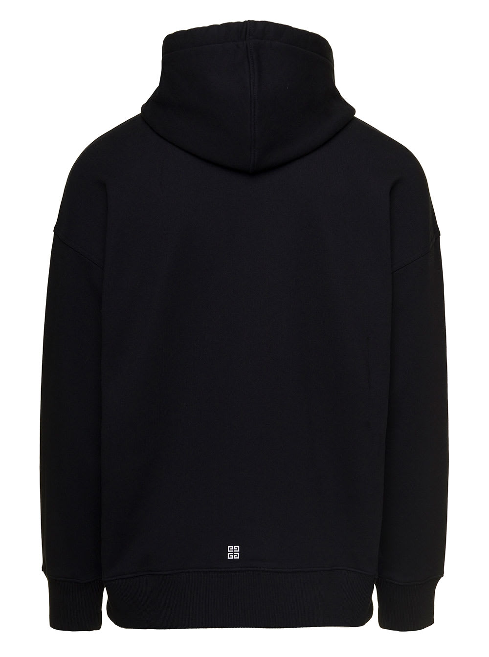 Shop Givenchy Black Hoodie With Contrasting Logo Lettering In Cotton Man