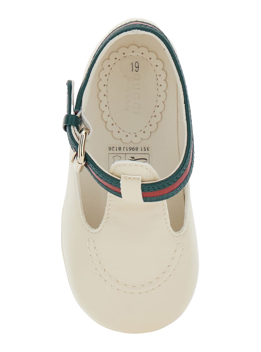 Gucci White Loafers With Web Detail In Leather Boy In White