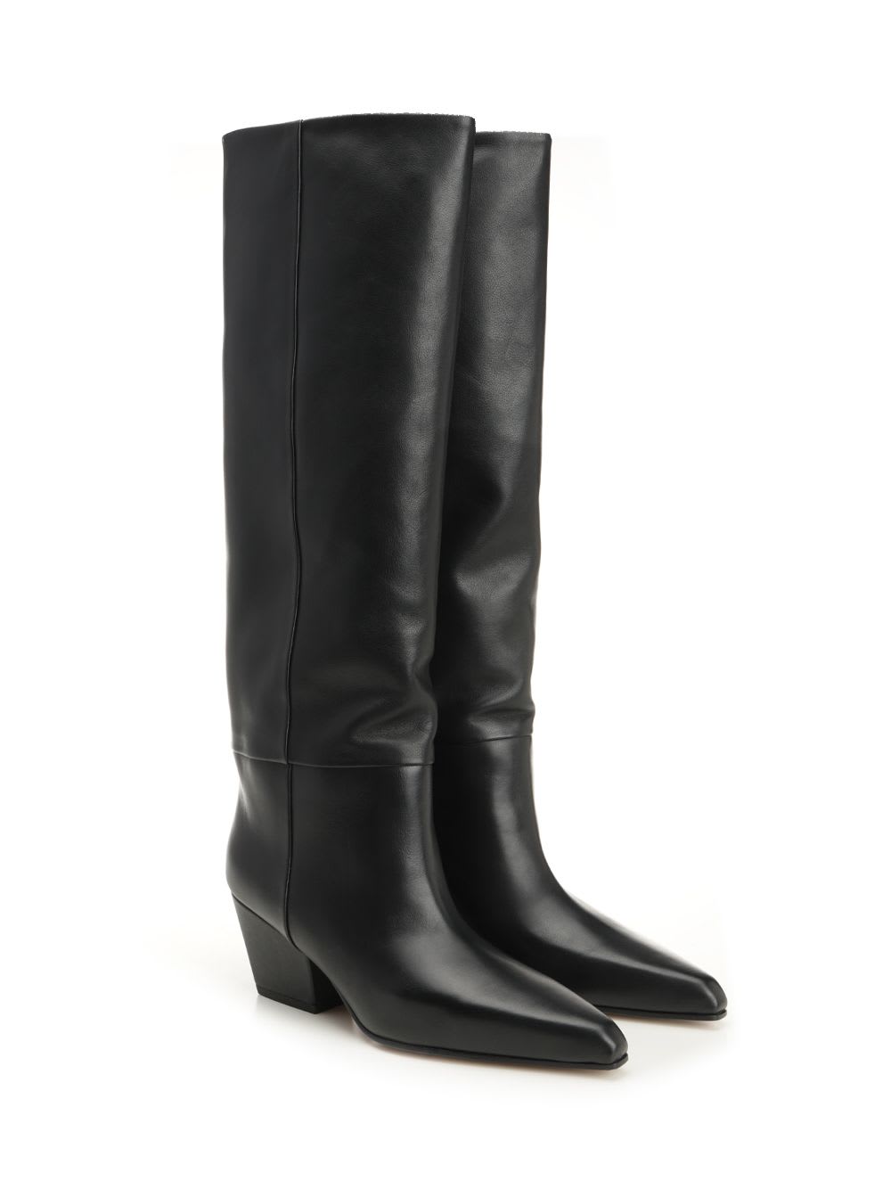 Paris Texas Jane Knee-high Leather Texan Heel Boots In Nude