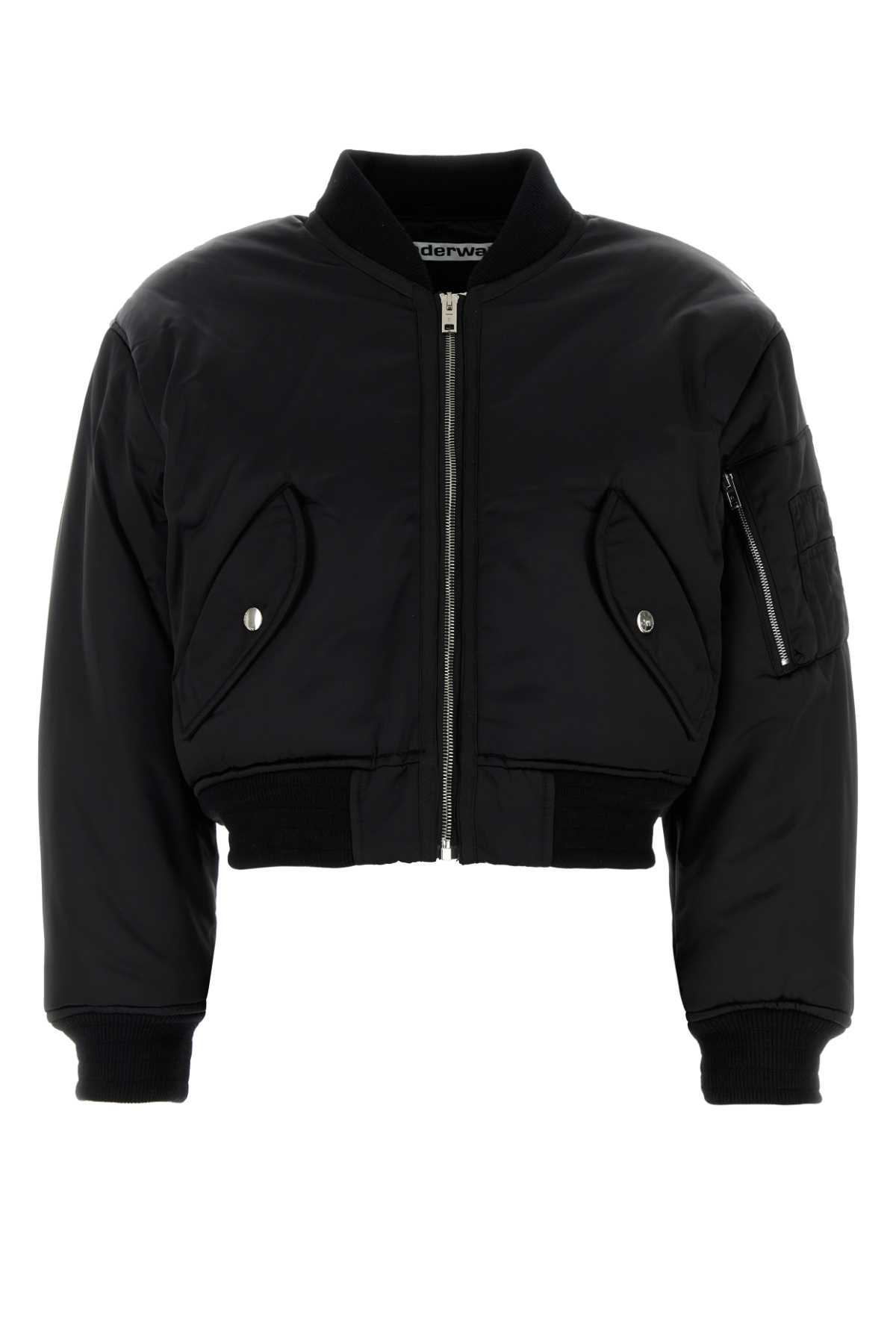 Black Nylon Bomber Jacket