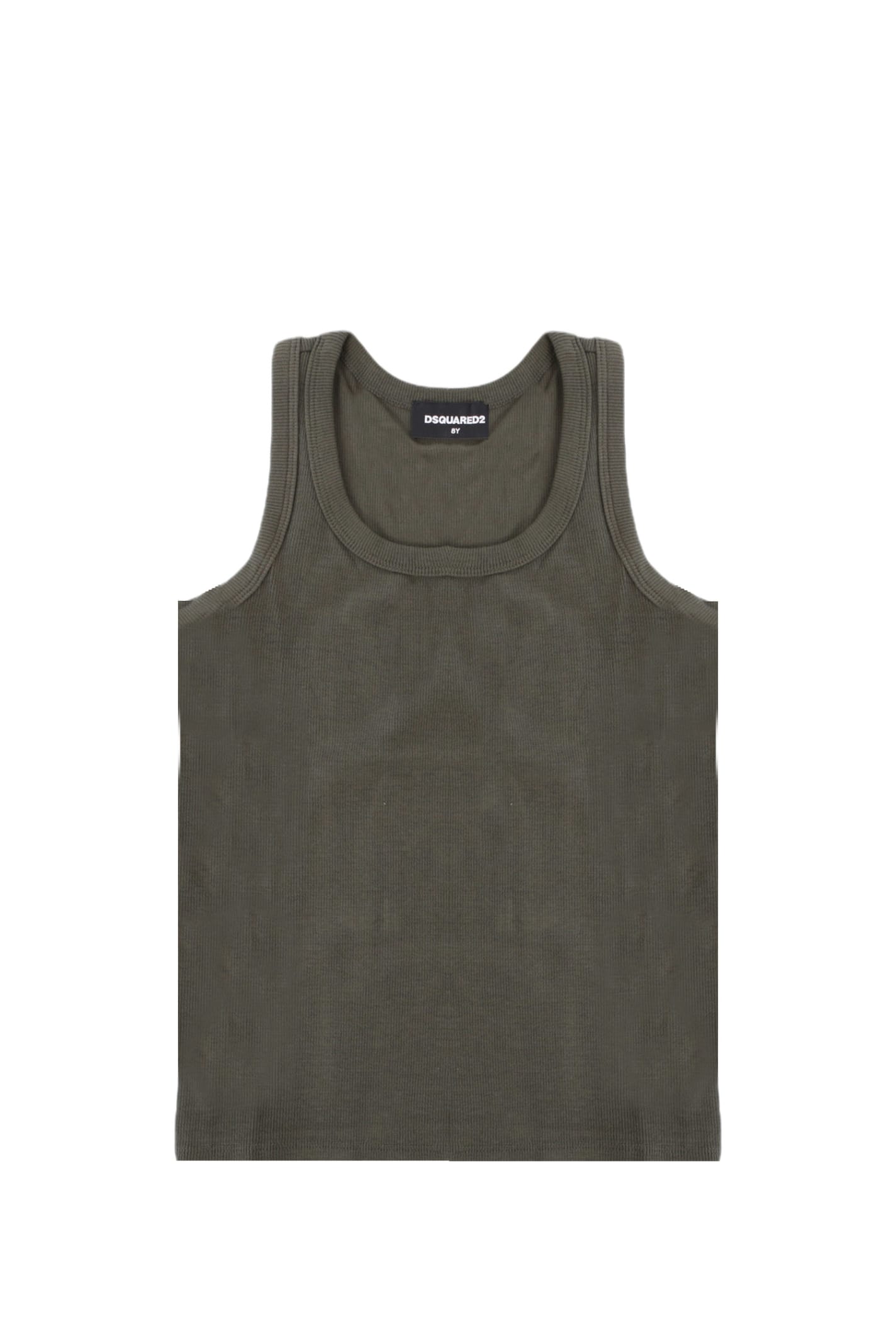 Dsquared2 Kids' Cotton Tank Top In Green