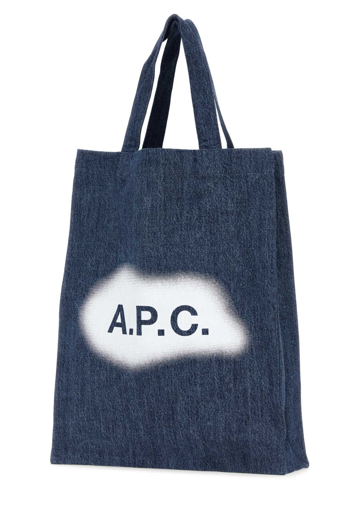 Apc Blue Denim Lou Shopping Bag In Ialwashedindigo