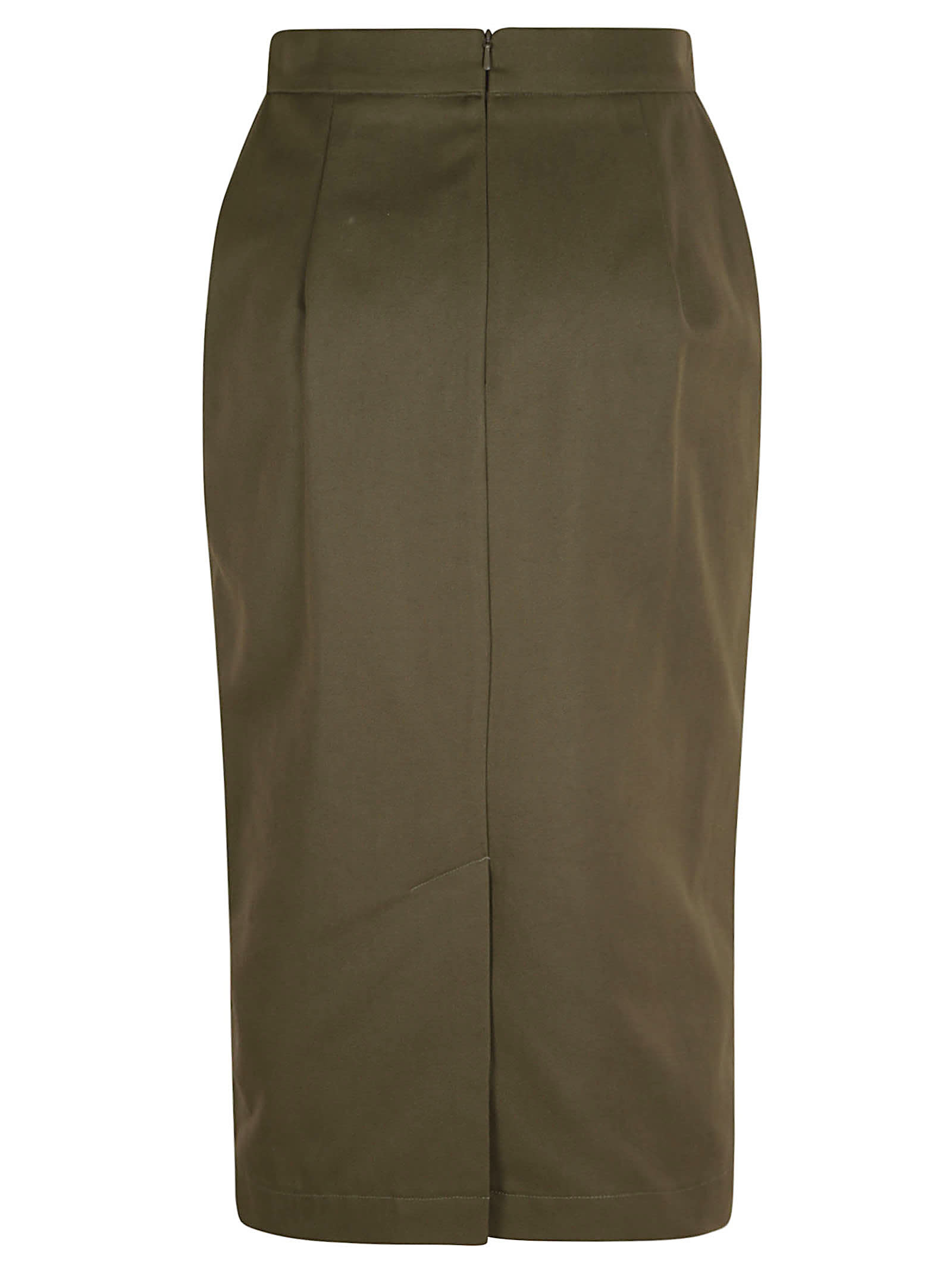 Shop Max Mara Cognac Skirt In Verde Oliva