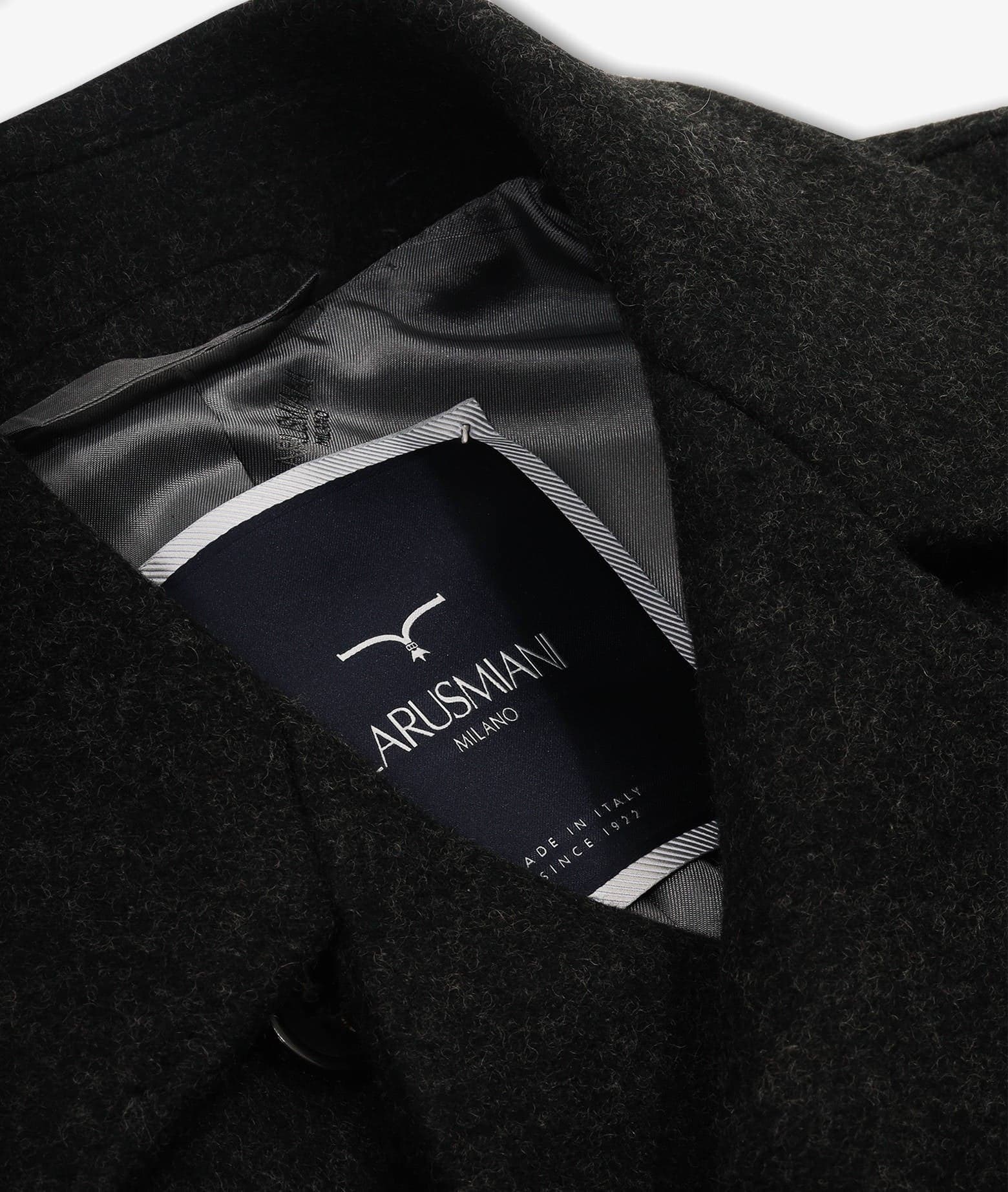 Larusmiani Wool And Cashmere Peacoat Fitz Roy Coat In Grey