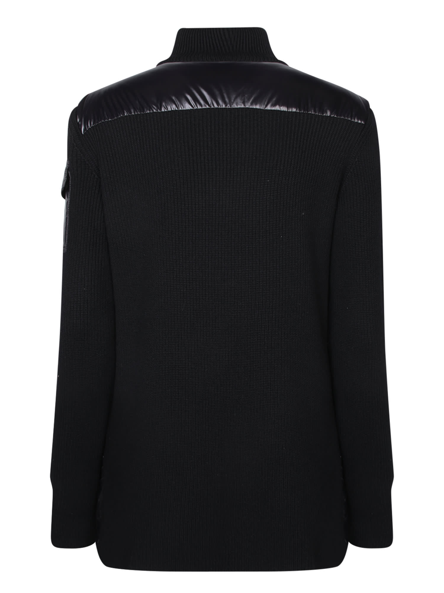 Shop Moncler Black Down Cardigan