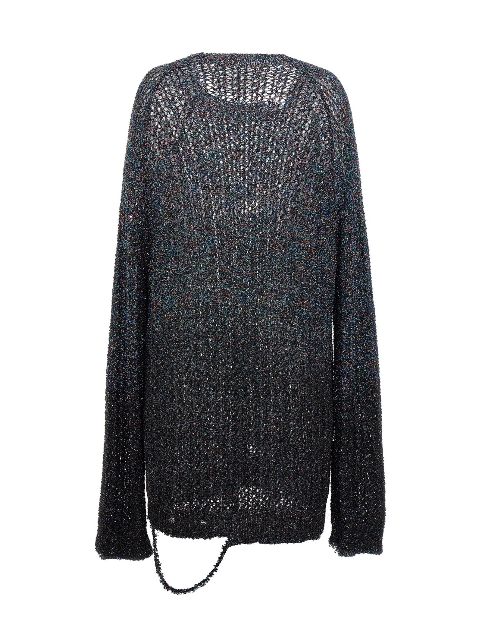 Maison Margiela Sequined Knit Destroyed Effect Jumper In Black