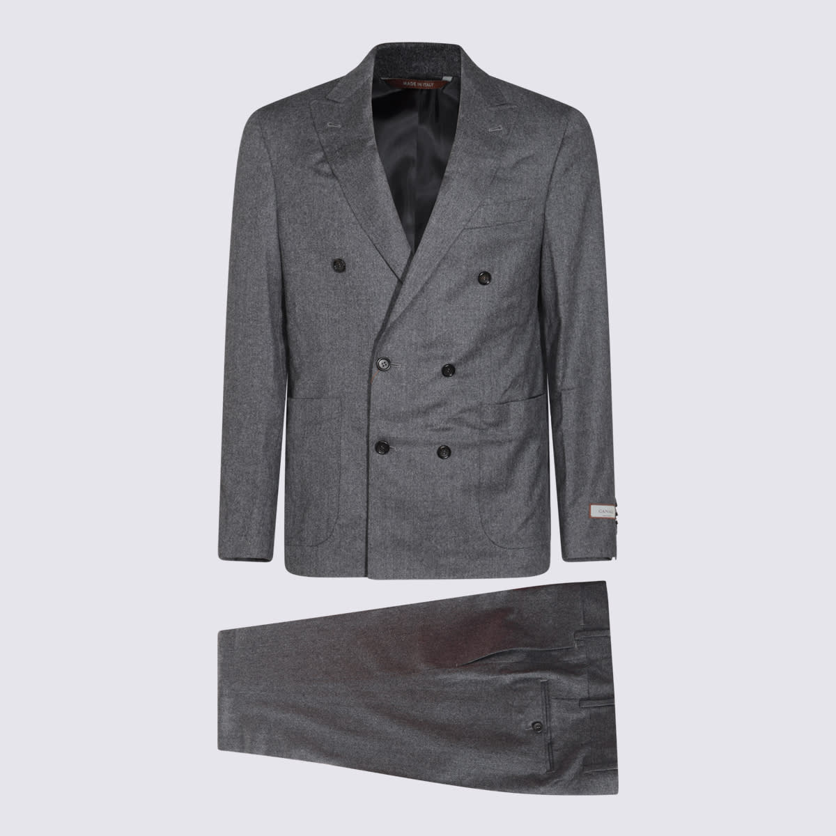 Shop Canali Grey Wool Suits