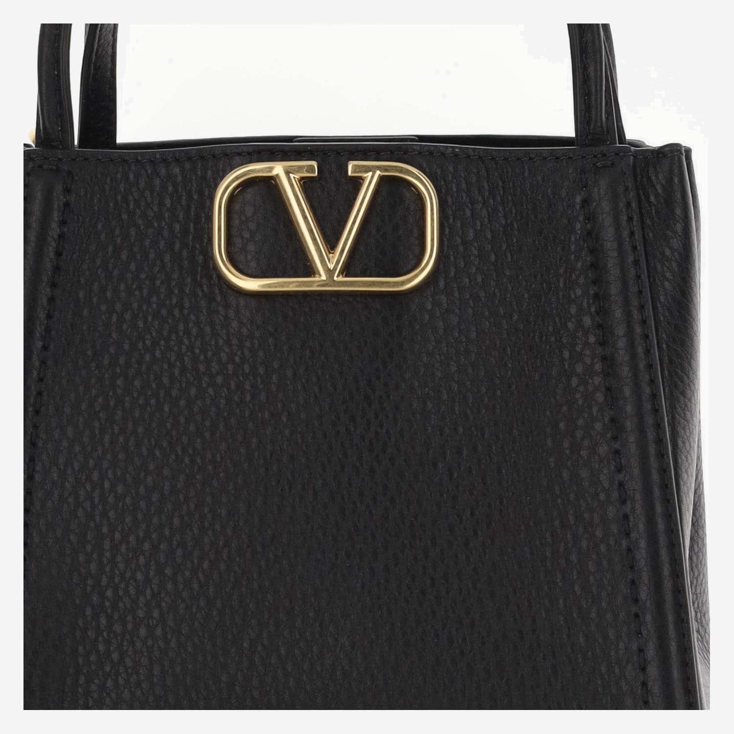 Shop Valentino Garavani All Time Small Handbag In Calfskin In Black