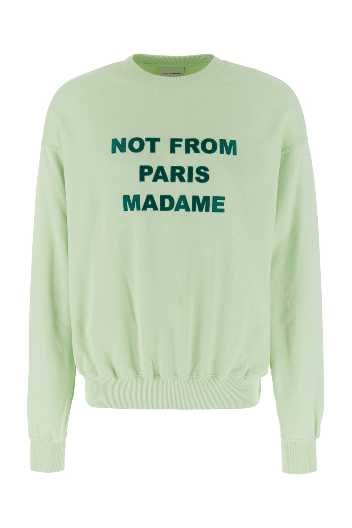 Shop Drôle De Monsieur Pastel Green Cotton Oversize Sweatshirt In Lgn