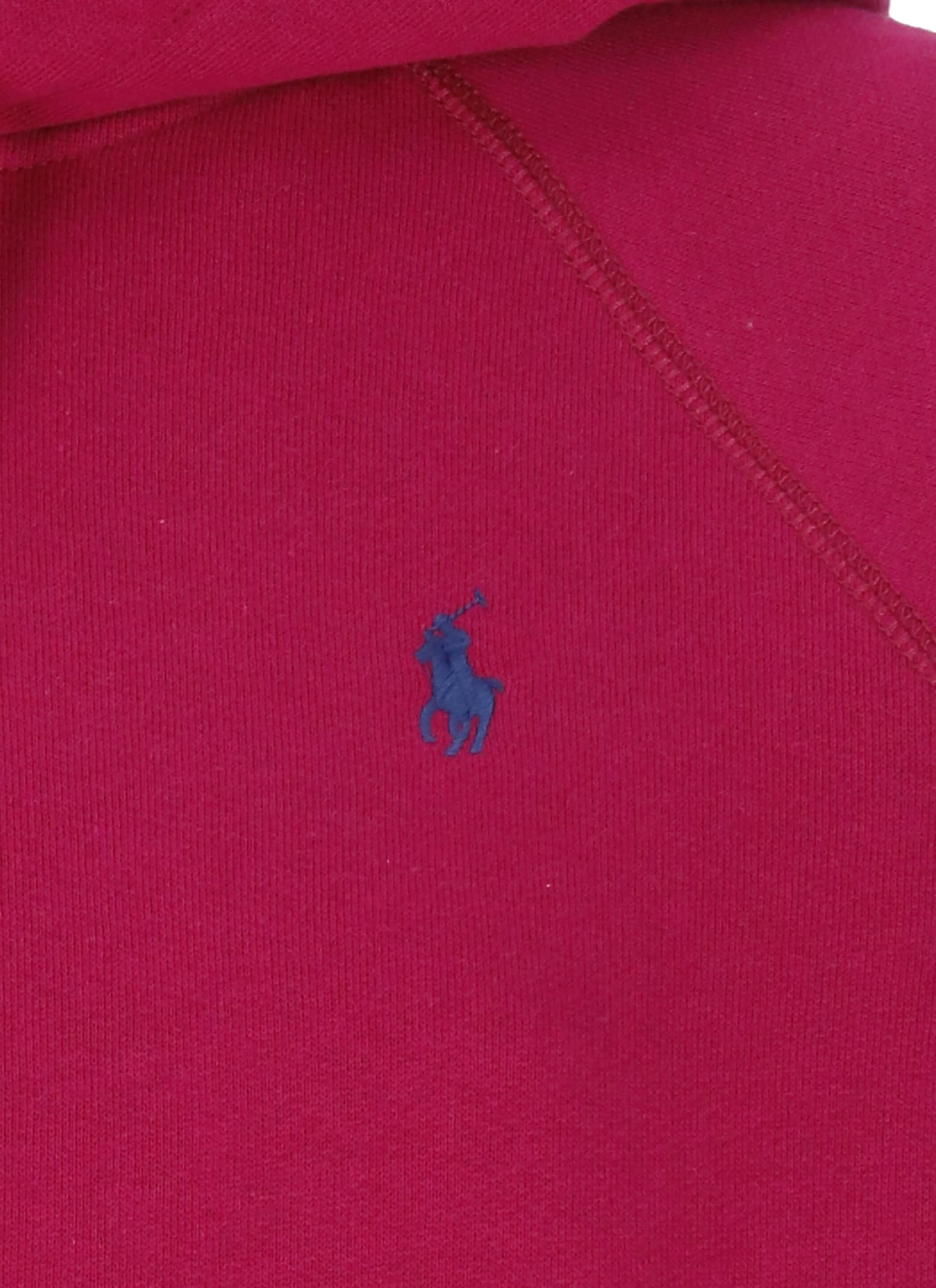 Shop Ralph Lauren Hoodie With Pony In Fuchsia