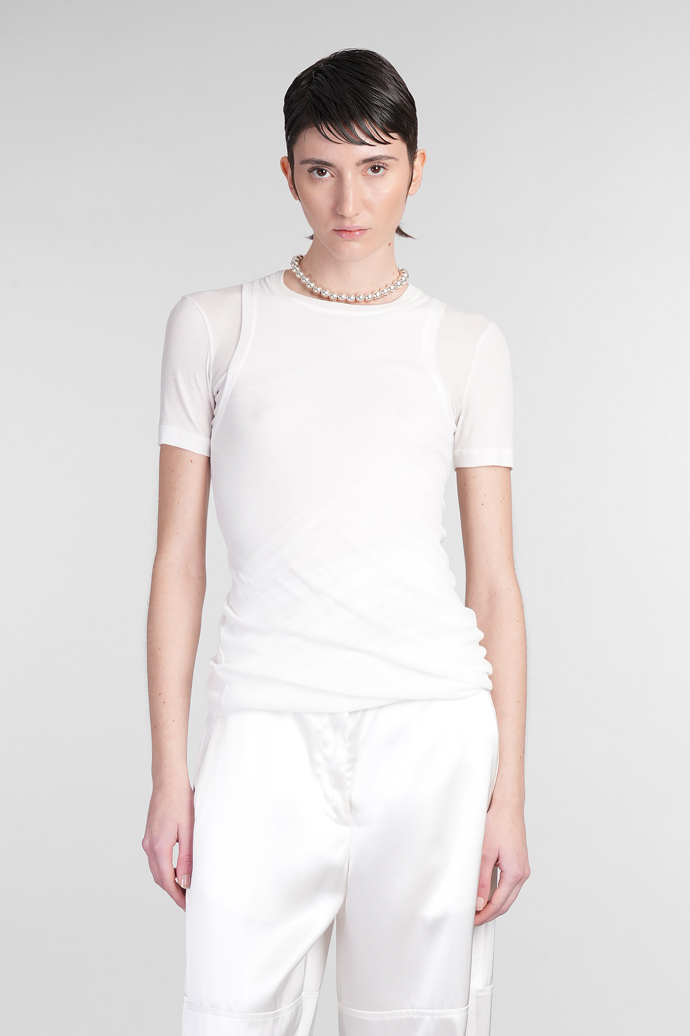 Jil Sander Top Cn Ls Topwear In White Cotton In White
